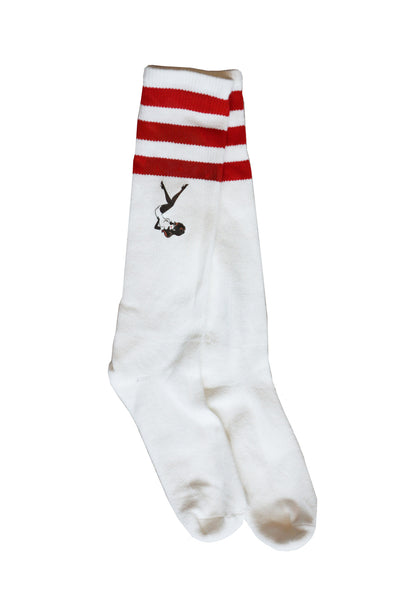 Femlin Red Spade Striped Socks
